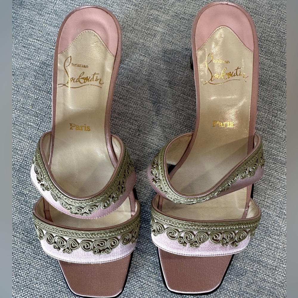 Christian Louboutin Pink Mule Sandal Heels - Picture 2 of 7